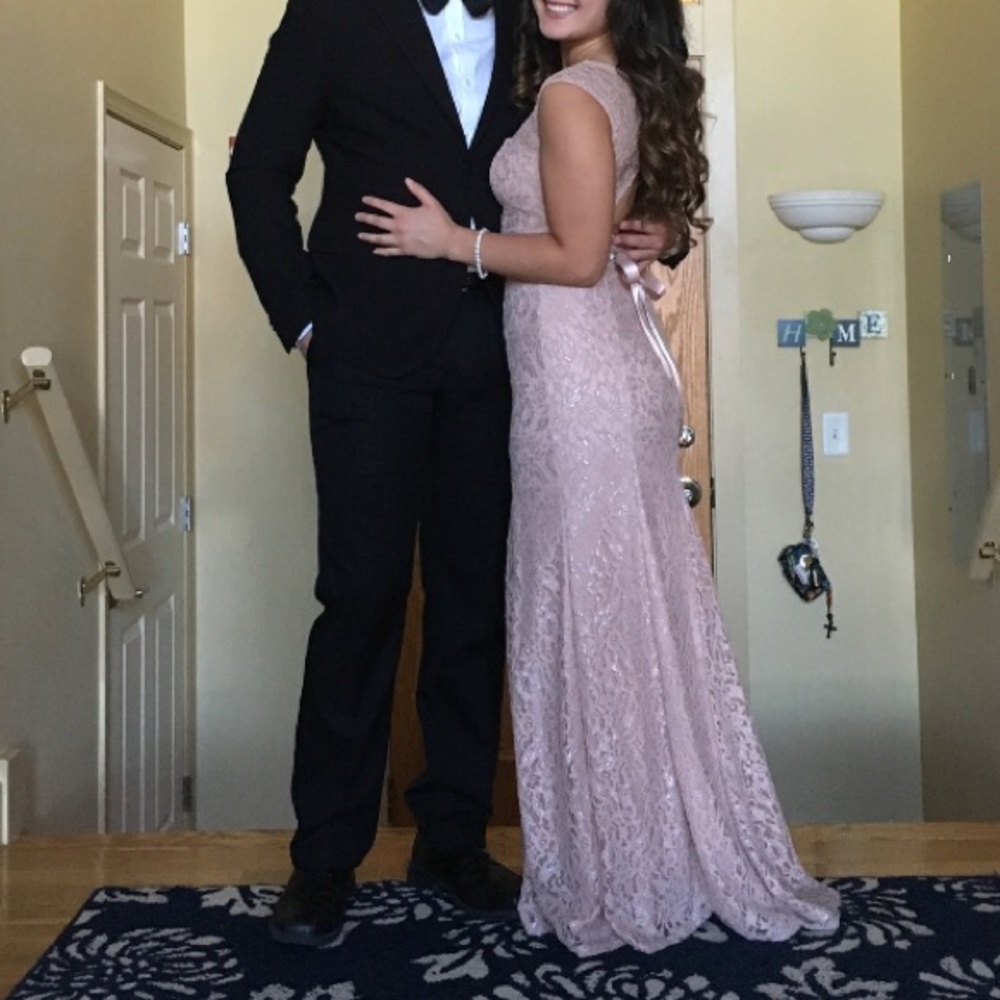 Beautiful formal blush lace dress